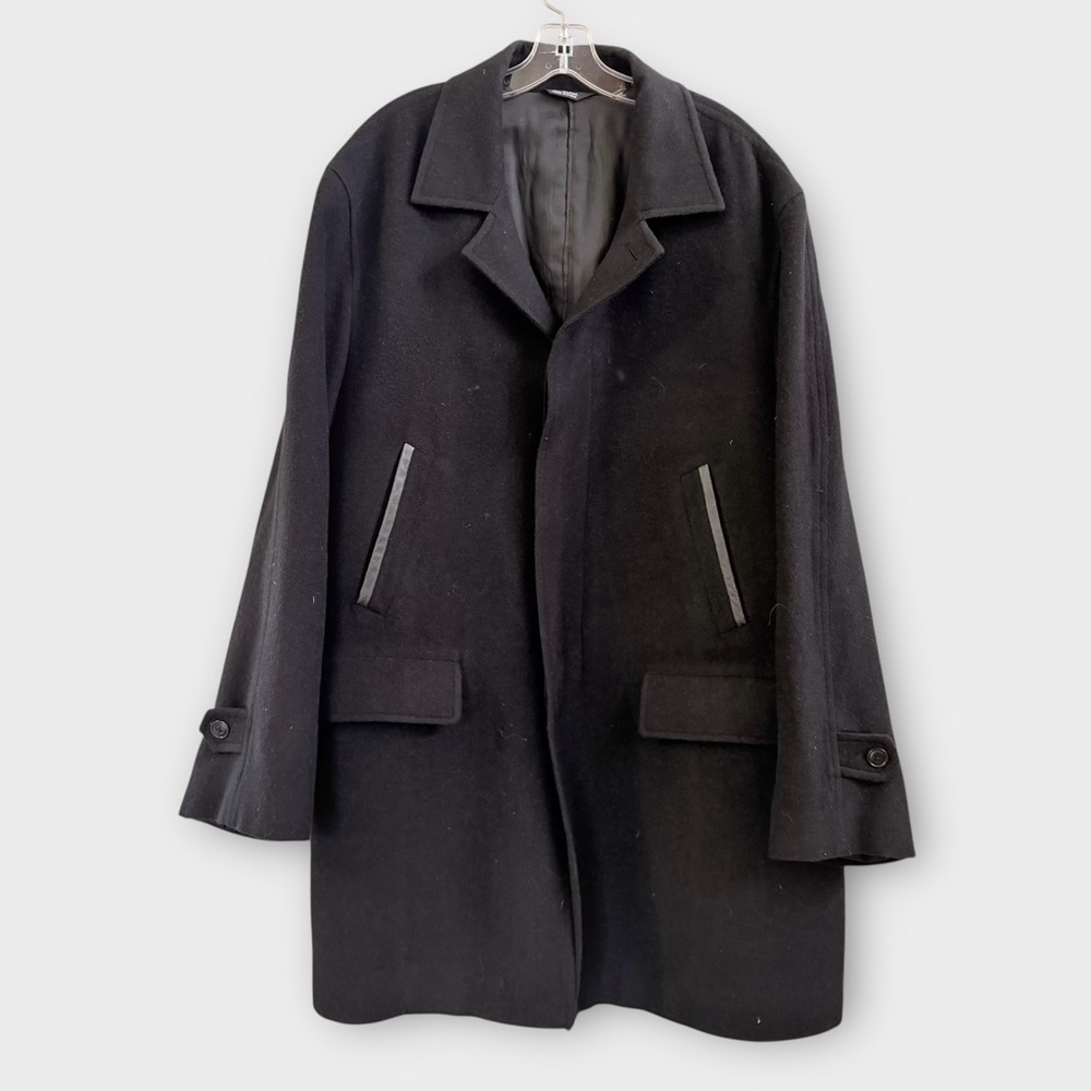 Vintage Paul Frederick black camel hair pea coat